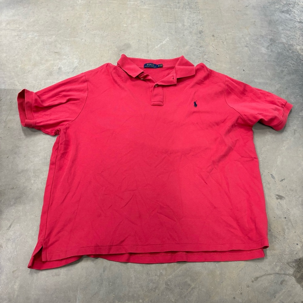 Polo Ralph Lauren Polo Shirt Mens 2XB‎ Big Pink Knit Pony Preppy Casual